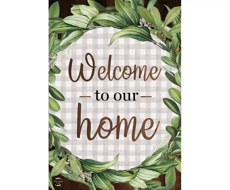 Briarwood Lane Welcome To Our Home Wreath Double-Sided Garden Flag