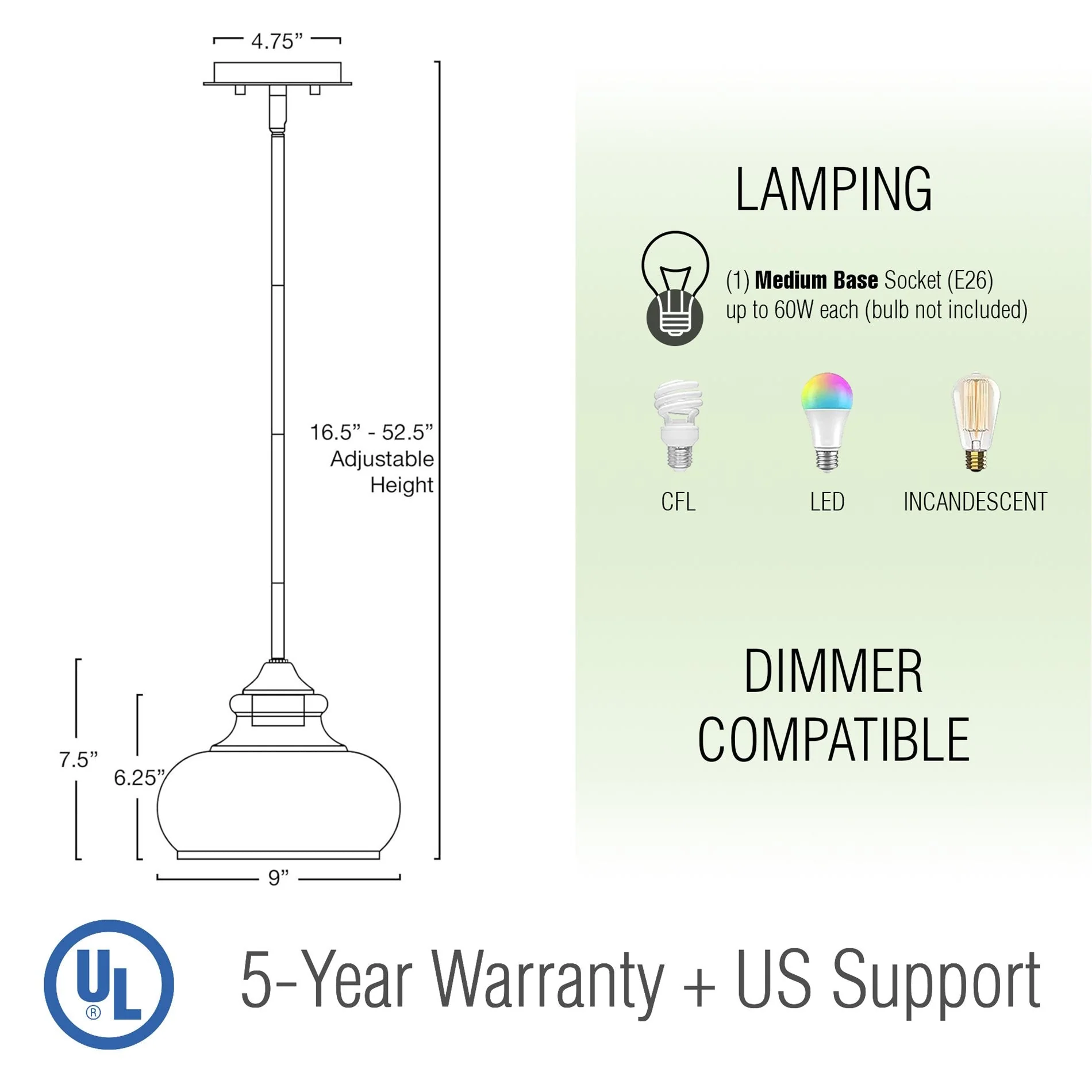 Harlow 9 Modern Industrial Farmhouse / Schoolhouse / Rustic Pendant Light