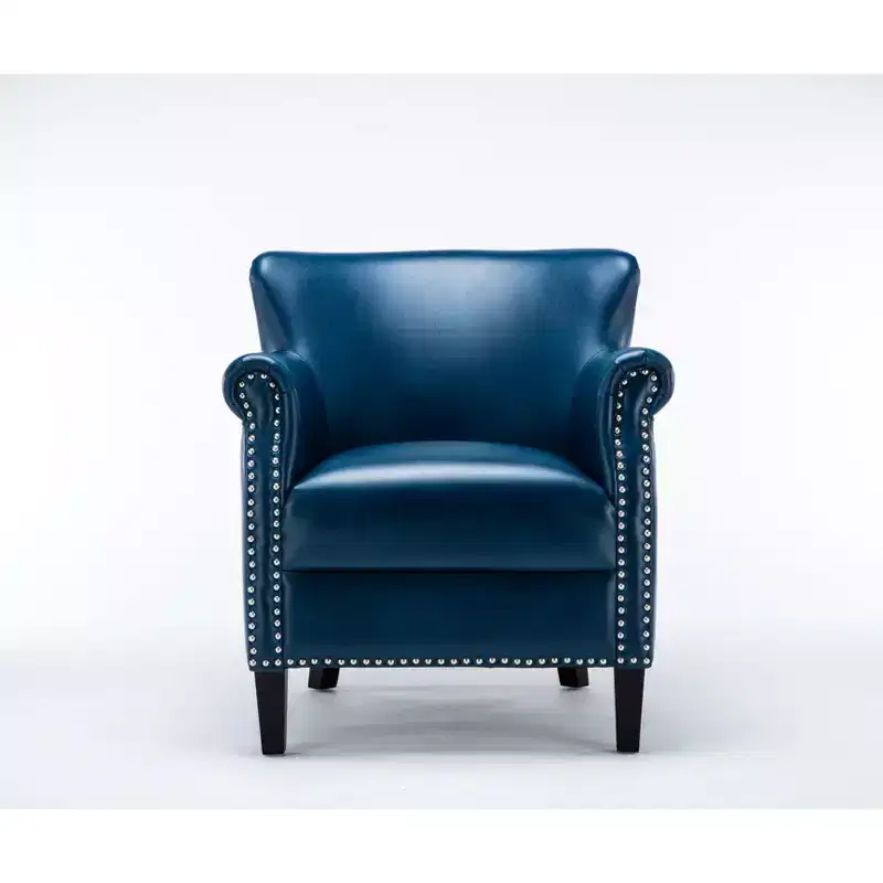 Okak Fine Accent Chair with Comfy Back Upholstery Cushion Club Chair Armchair Single Sofa for Living Room Waiting Room Reading Spaces, Navy Blue