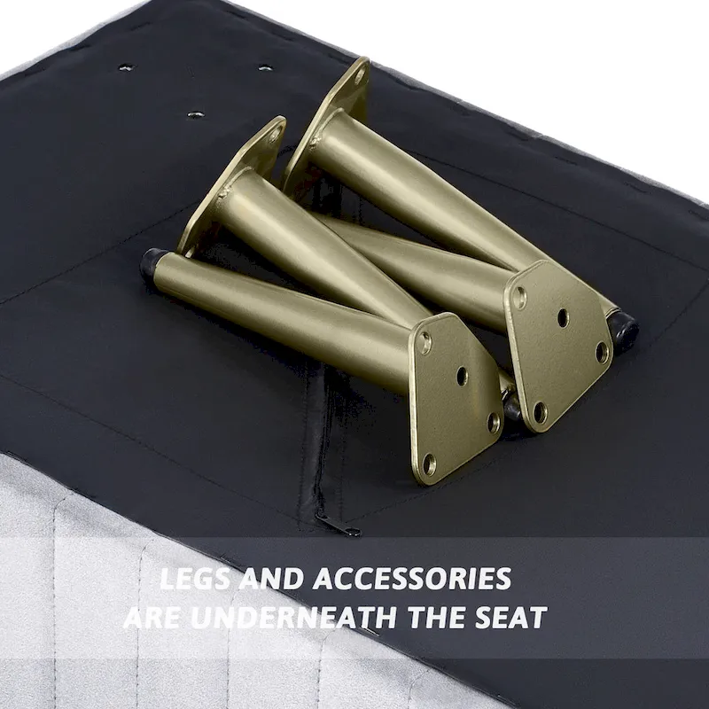 46  Modern Upholstered Bed and Entryway Bench with Padded Velvet Seat