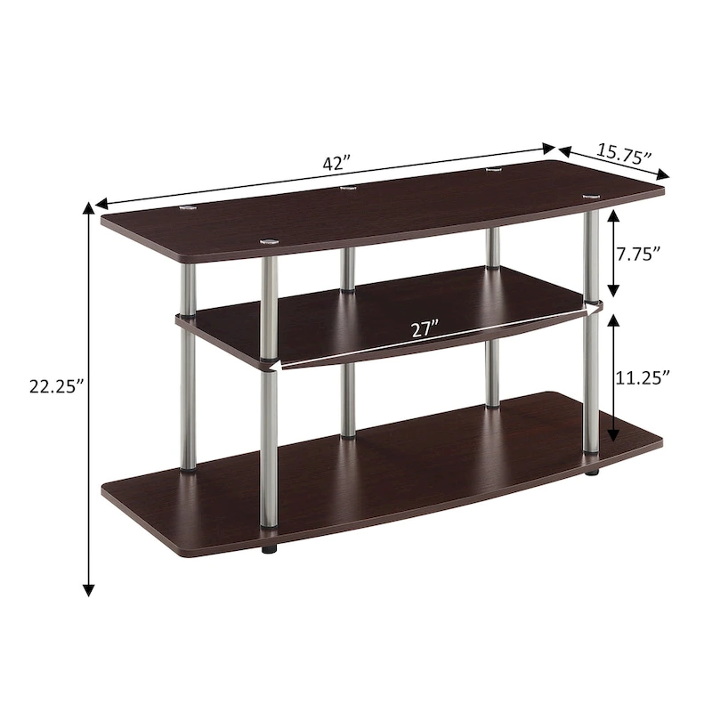 Convenience Concepts Designs2Go No Tools 3 Tier Wide TV Stand