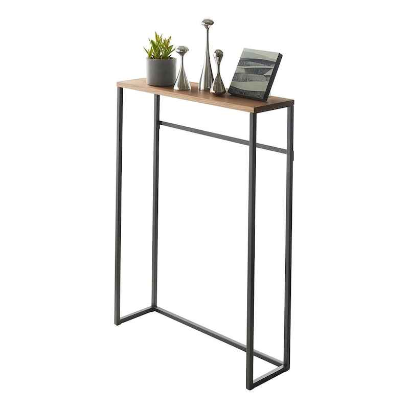 Yamazaki Home Narrow Entryway Console Table, Steel, Holds 11 lbs - L 7.28 x W 23.62 x H 31.69 inches