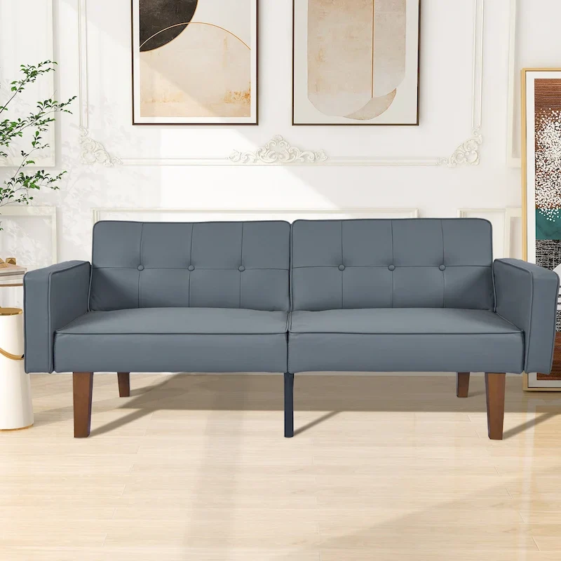 Futon Sofa Bed with Memory Foam, Foldable Convertible Sleeper Daybed Loveseat