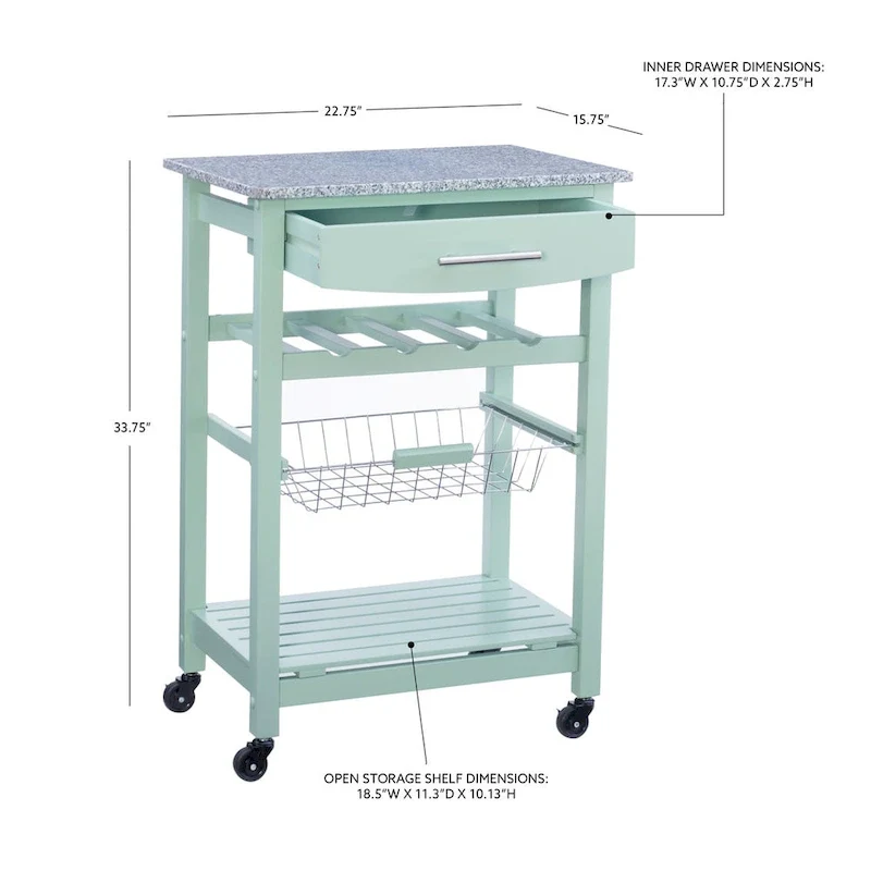 Jake Compact Mobile Rolling Kitchen Cart