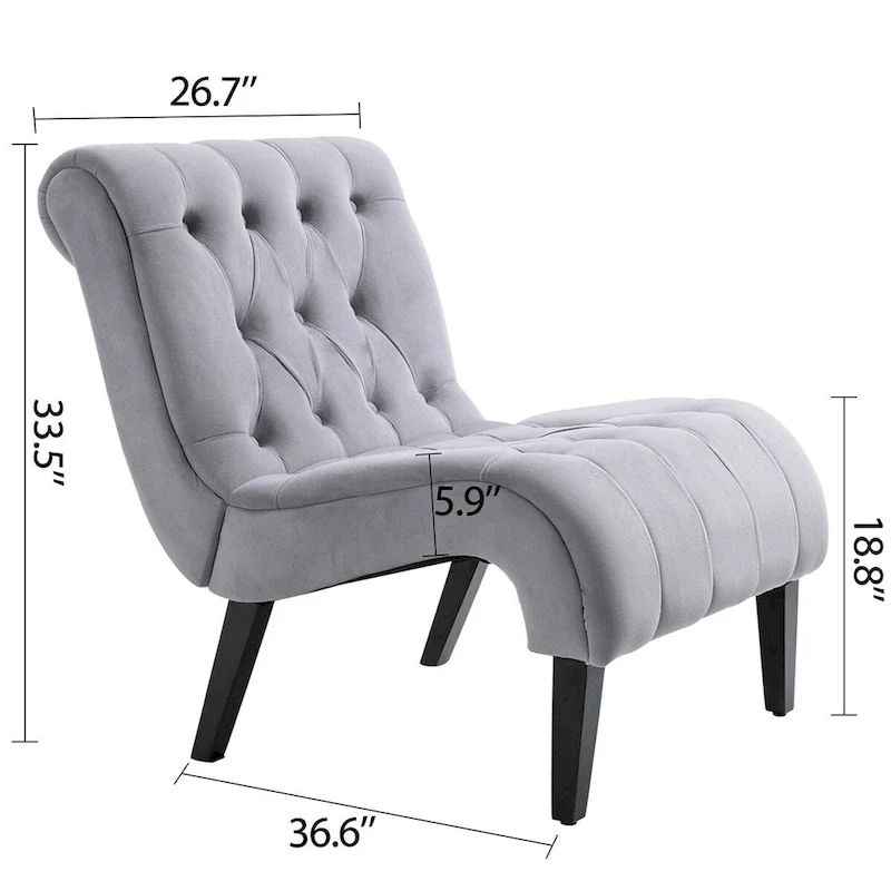 Set of 2 Armless Accent Upholstered Lounge Chair