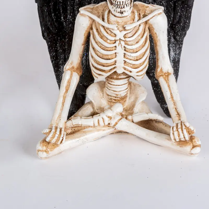 6.69 Inch Resin Halloween Yoga Skeletons with Wings Set of 3