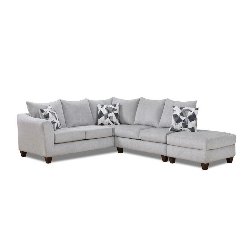 Roundhill Furniture Duleek 3-Piece Living Room Set, Herringbone Silver