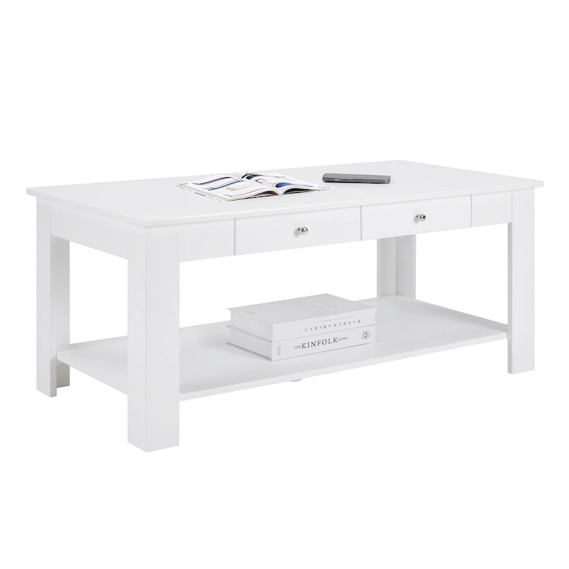 Convenience Concepts Designs2Go 2 Drawer Baja Coffee Table with Shelf