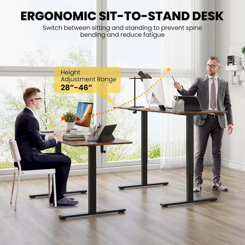 Costway 63 x 24 Inch Sit Stand Desk Height Adjustable Electric - See Details