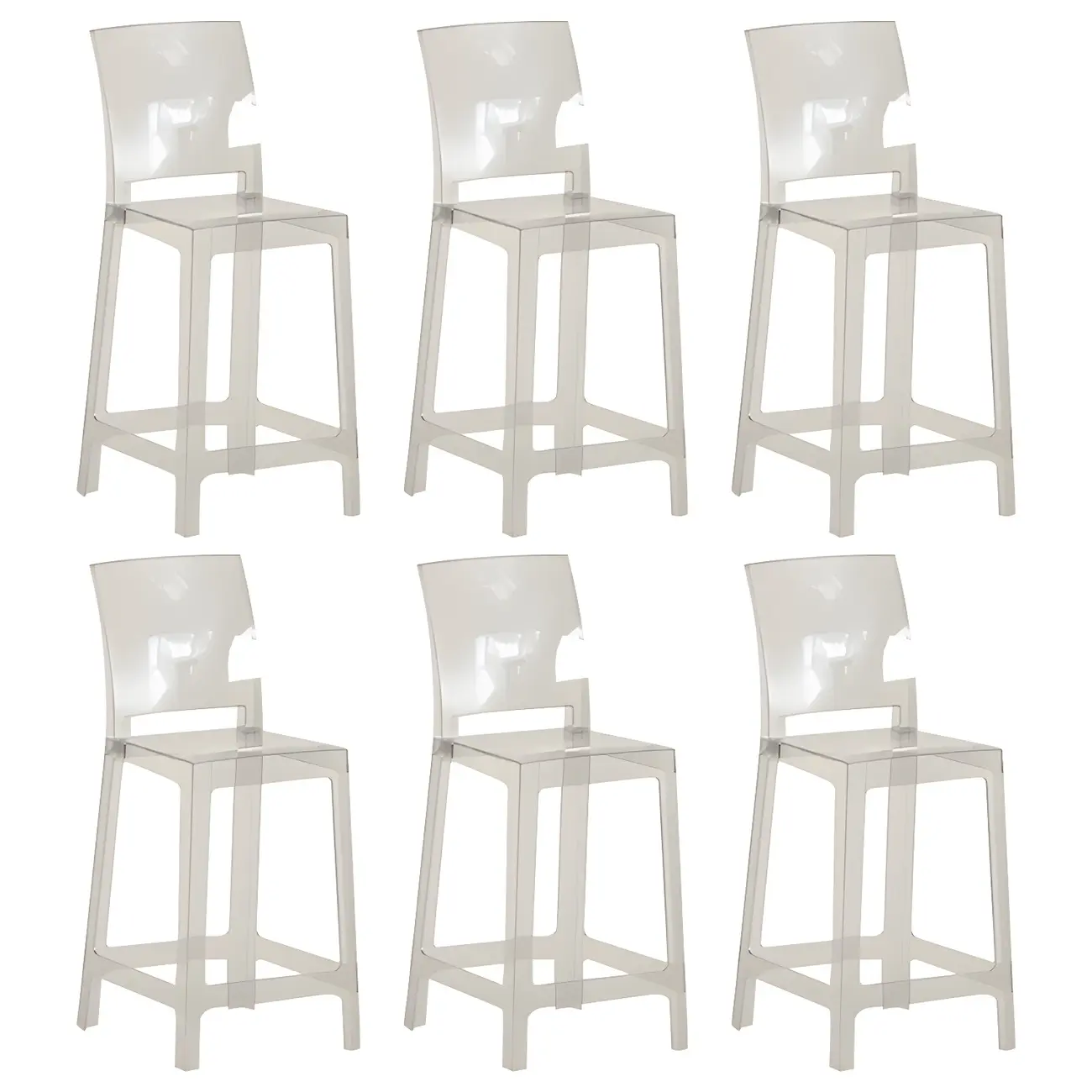 Modern Acrylic Smooth Elegant Circular Backrest Bar Stool