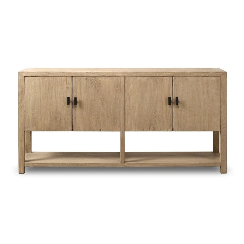Approx.67 Inches Long Four Doors Sideboard with Shelf Weathered Natural