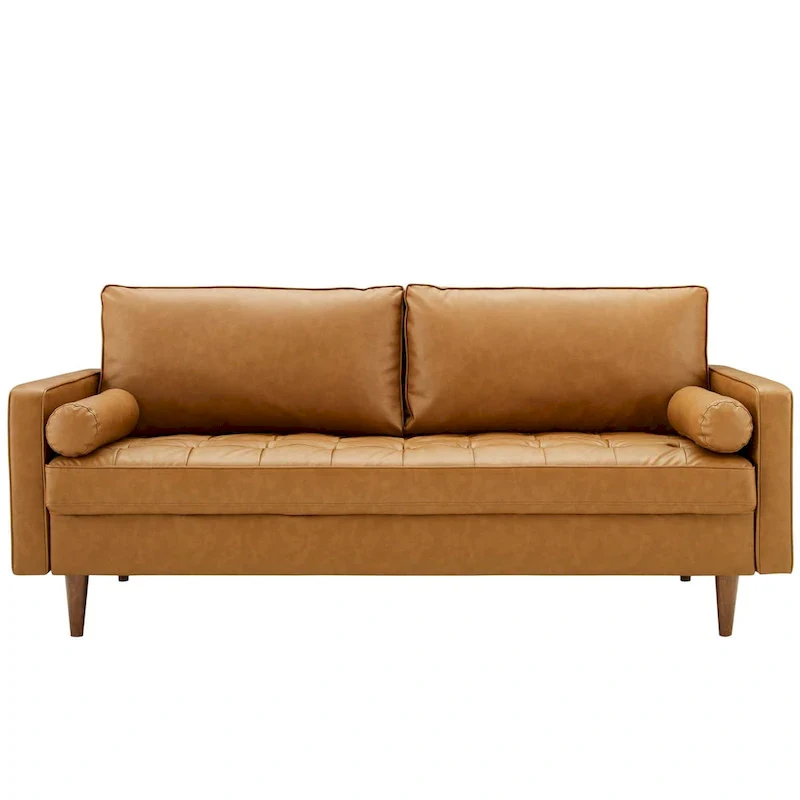Turner Modern Tan Leather Upholstered Sofa