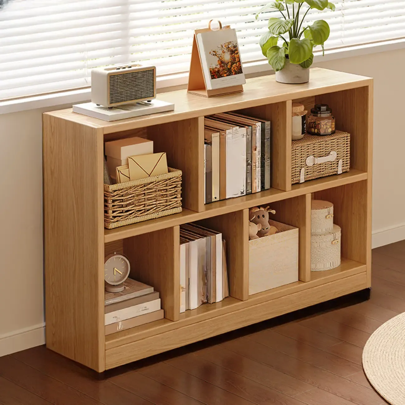 Modern Wooden Compact Bookcase Home Office Shelves