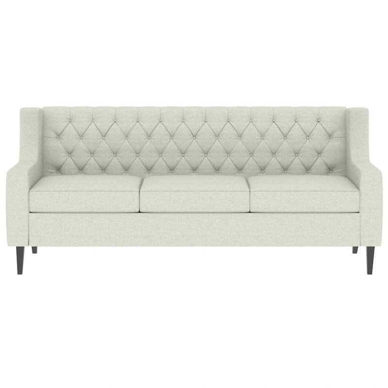 Naro Mid-Century Modern Fabric 3-Seater Sofa with Tufted Backrest by Christopher Knight Home