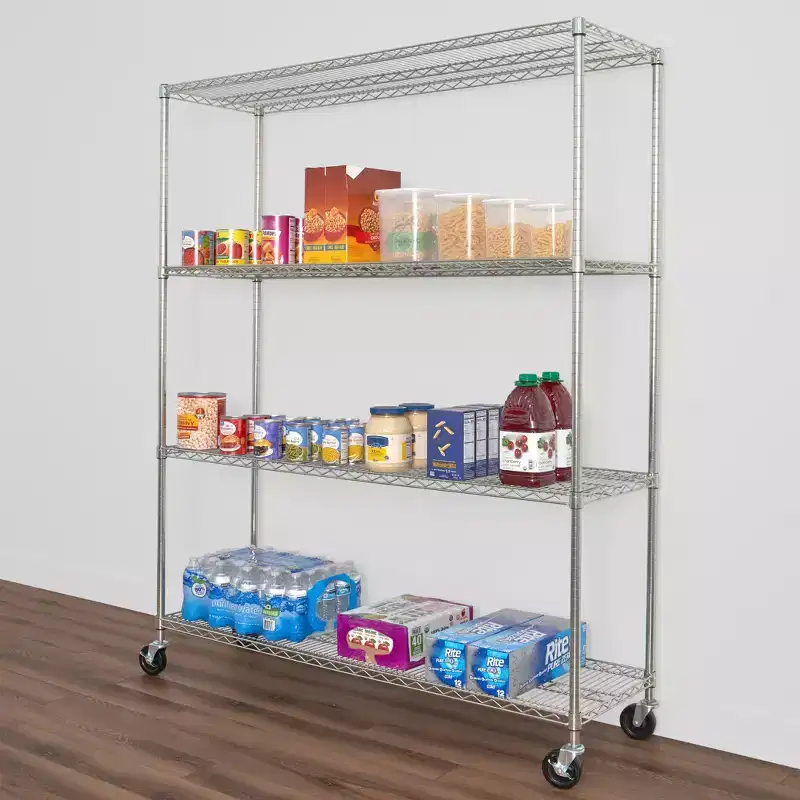 SafeRacks 18 x 60 x 72 4-Tier Wire Rack Silver