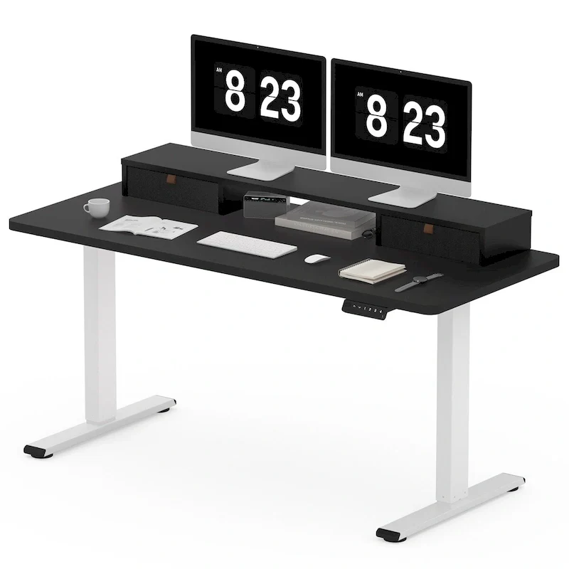 FlexiSpot 48x24/55x24 Ergonomic Height Adjustable Standing Desk with 2 Drawers, Monitor Stand Computer Desk