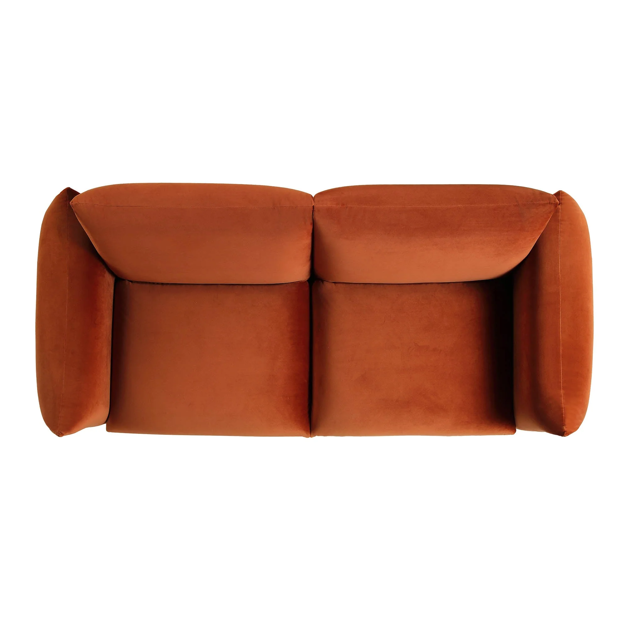 Three Seater Sofa, Rust Velvet