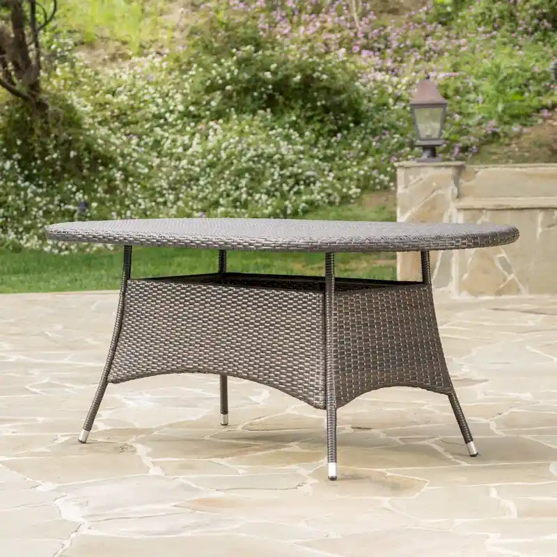 Corsica Outdoor Oval Wicker Dining Table by Christopher Knight Home
