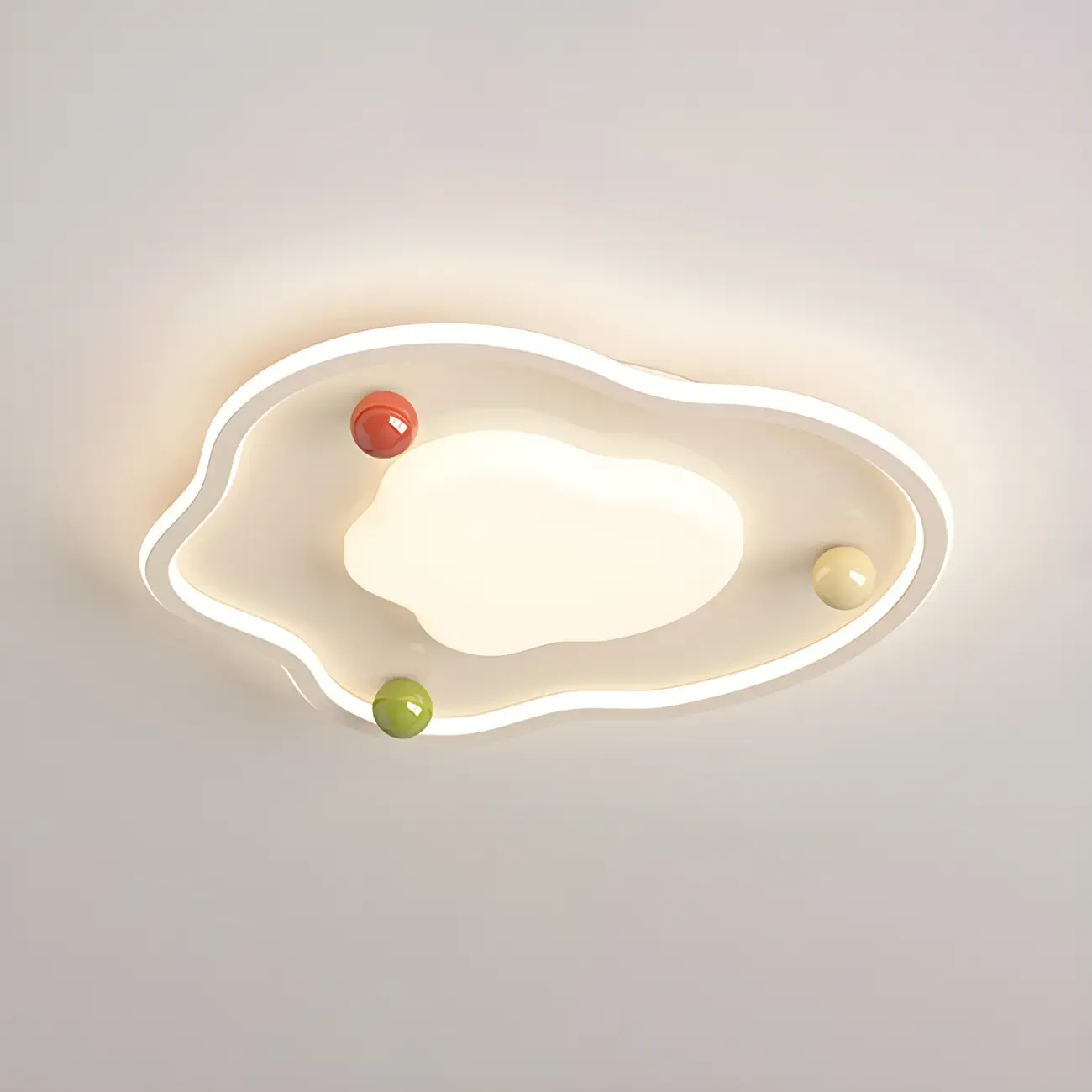 White Round Chic LED Dimmable Flush Mount Ceiling Light