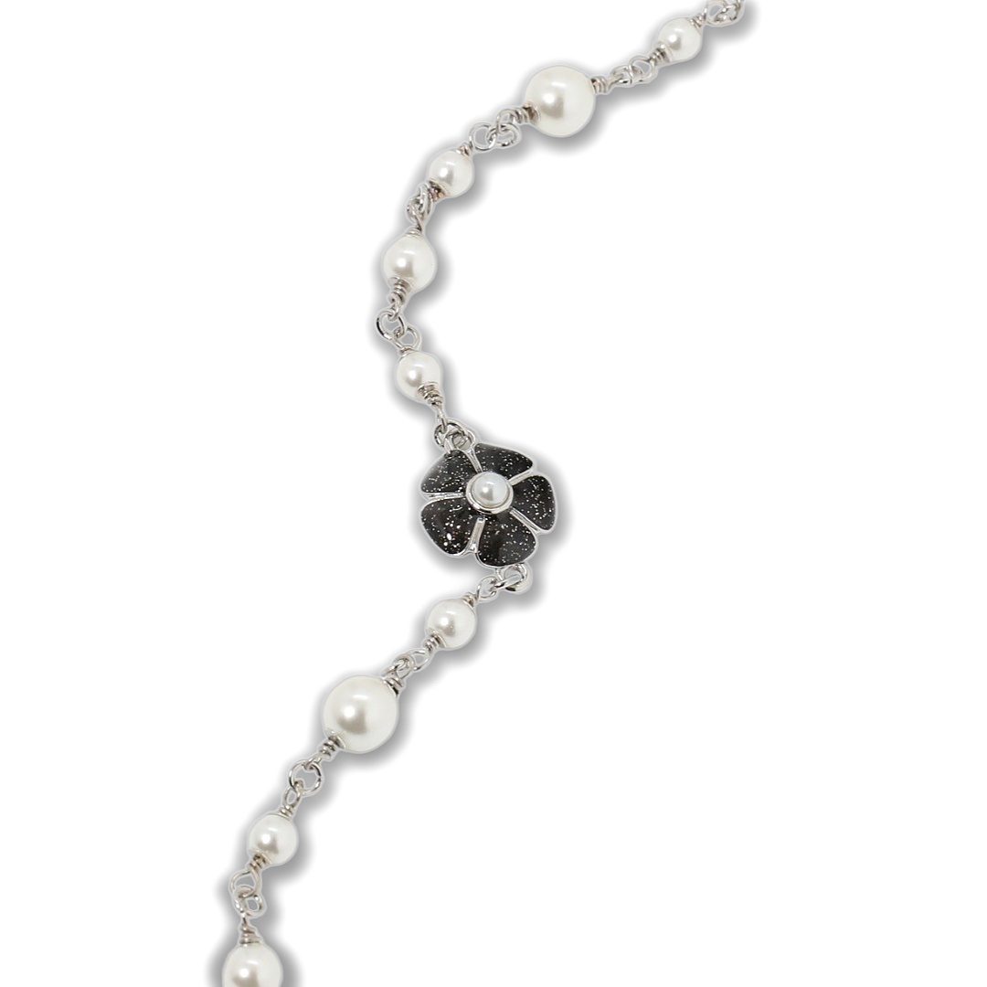 CCL118 Chanel enamel camellia cc logo long chain sweater necklace - ccjewelryacc