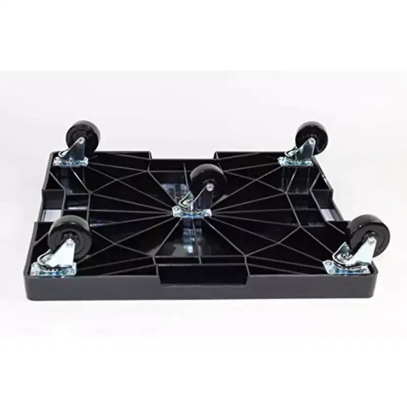 Devault 5-Wheeled Square Plant Caddy with Handles, Black, 16in