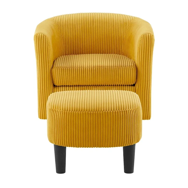 Swivel Accent Single Sofa Chair with Ottoman
