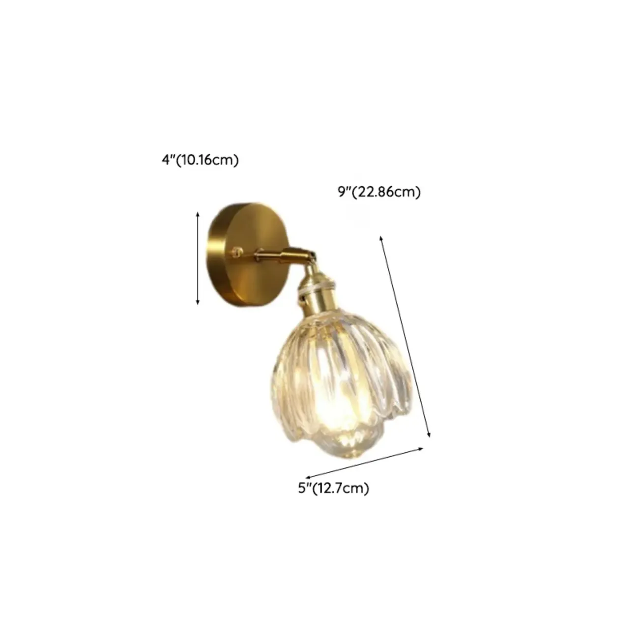 Art Deco Gold Transparent Glass Wall Sconce