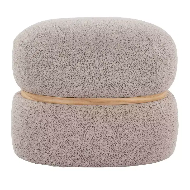 LumiSource Cinch Pouf Ottoman Natural Fabric