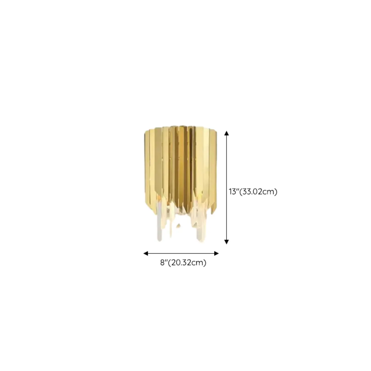 Modern Crystal Gold Metal Tassel Tiered Shining Wall Sconce