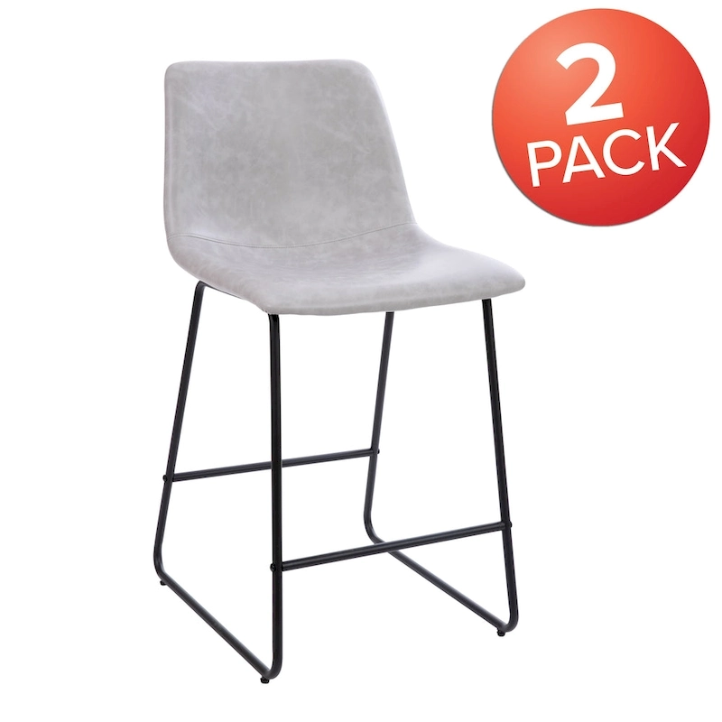 Upholstered Counter Height Modern Dining Stools (Set of 2)