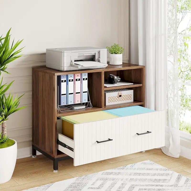 File Cabinet with Drawer – Letter/Legal/A4 Size, Adjustable Hanging Rod