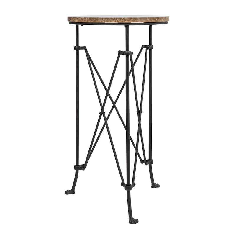 Round Metal Side Table with Claw Feet