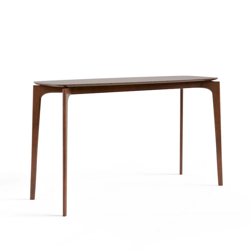 Mid-century Walnut Wood Counter Height Table