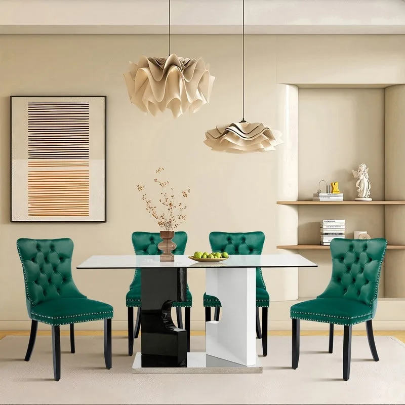 Solid Wood Velvet Upholstered Dining Chair