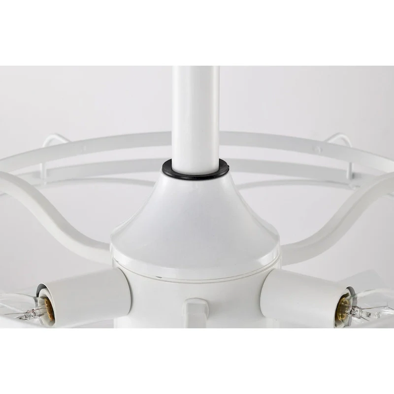 Maeve White Caged Lighted Ceiling Fan Fandelier 7-Blade Remote Control