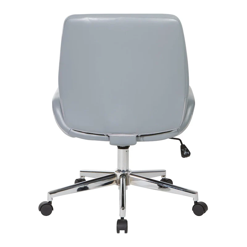 Office Chair with Faux Leather and Chrome Finish Base