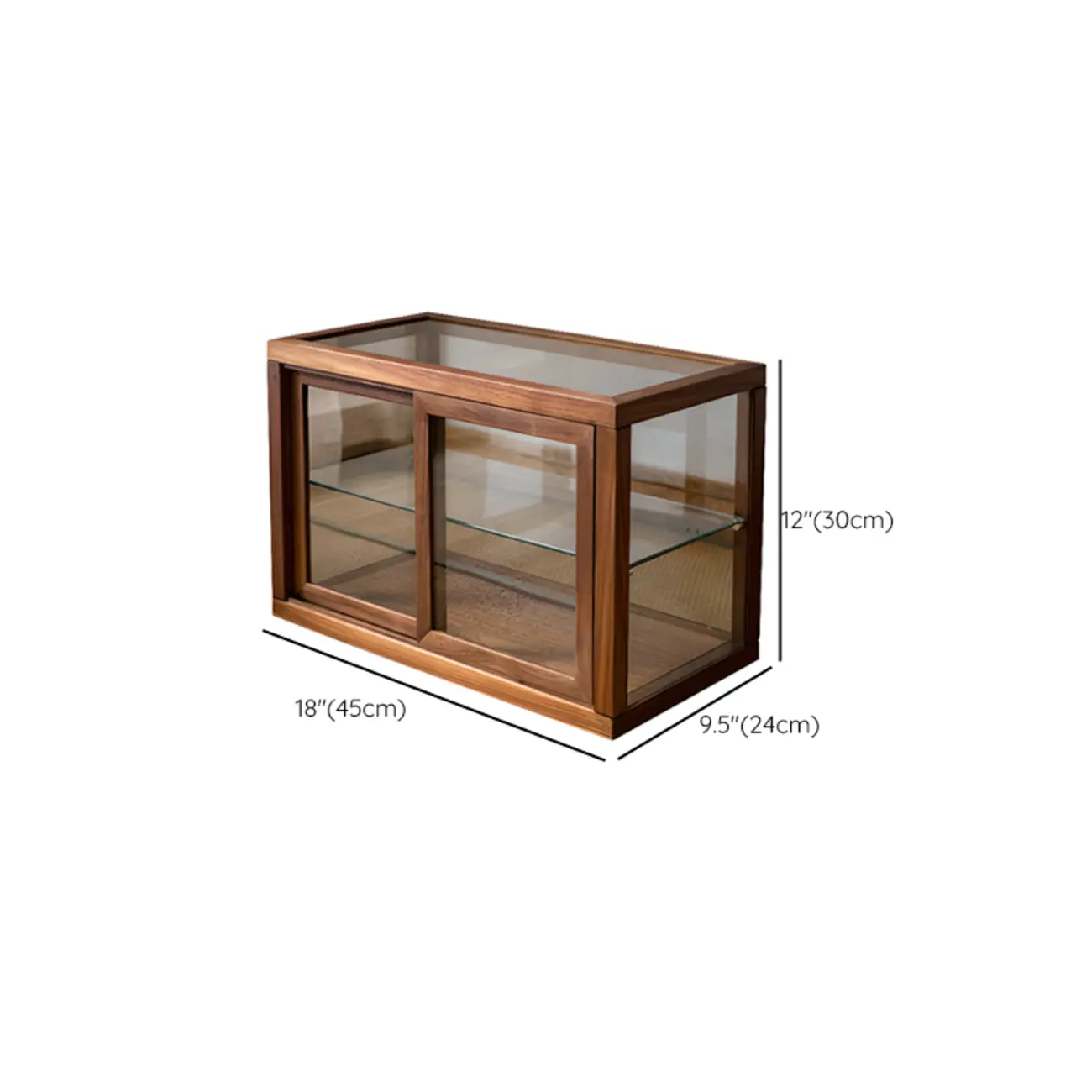 Small Wooden Glass Display Curio Cabinet Tableytop