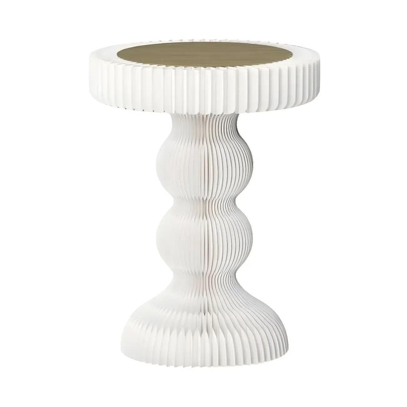 Round Metal Foldable End Table with Pedestal Base