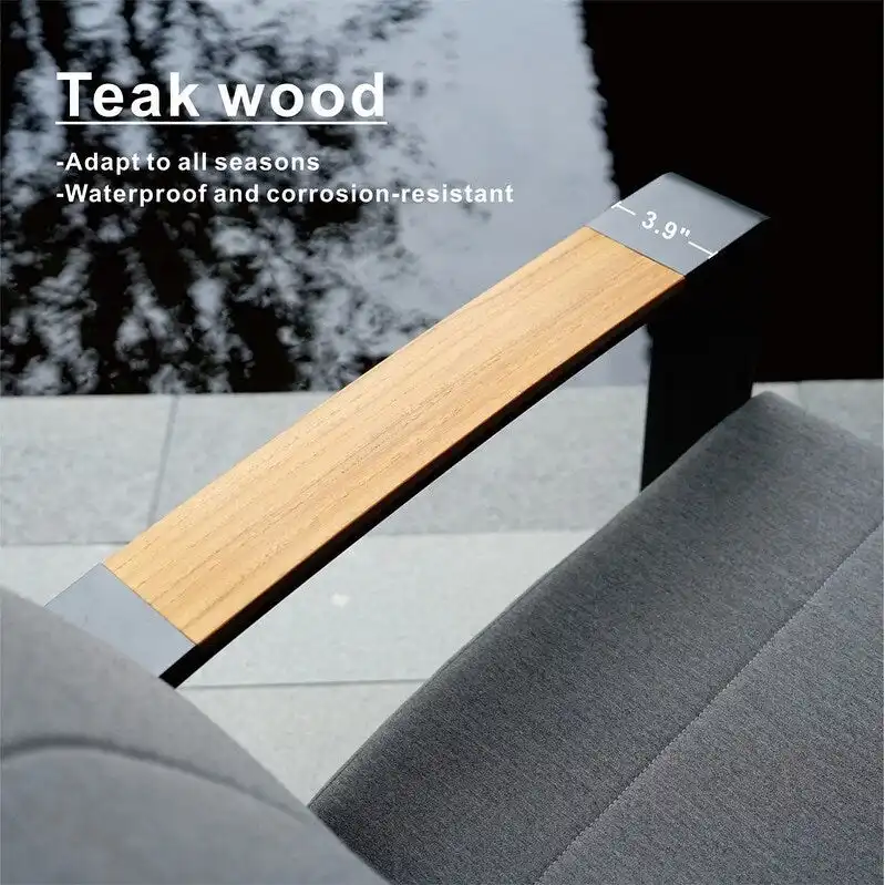 4-Piece Patio Acrylic Swing Chair Sofa Set with Firepit Table and BBQ Grill