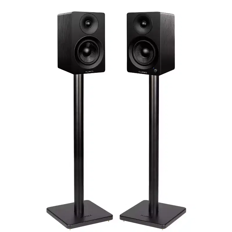 Fluance Ai41 Powered 2-Way 2.0 Stereo Bookshelf Speakers with 5 Drivers 90W Amplifier for Turntable Bluetooth w/ Stands
