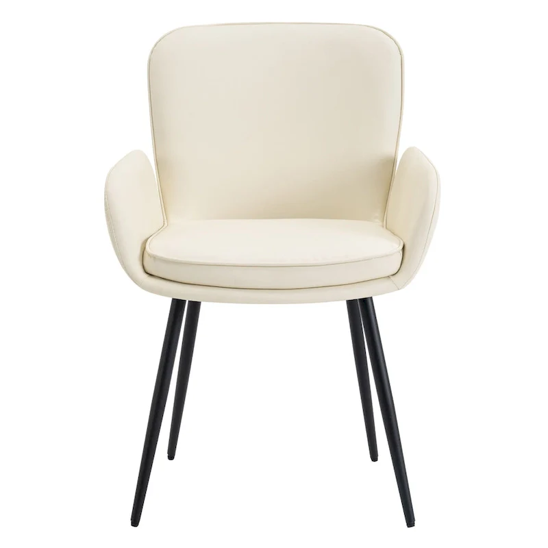 Set of 4 Cat-Scratch Resistant Dining Chairs with Gold Metal Legs