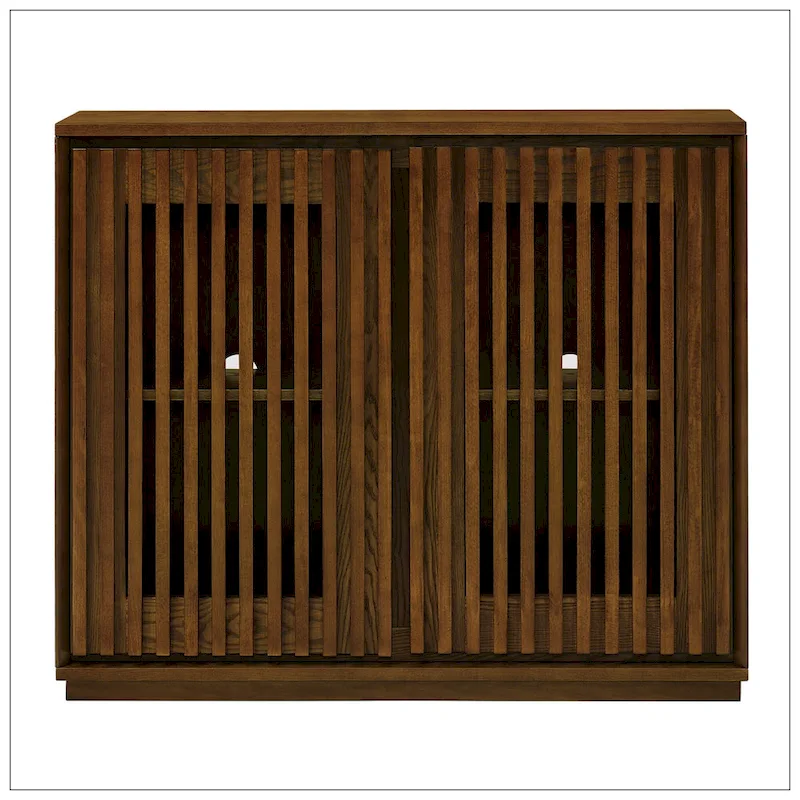 Mid Century Modern Fluted Hollowed Out Sideboard Cabinet