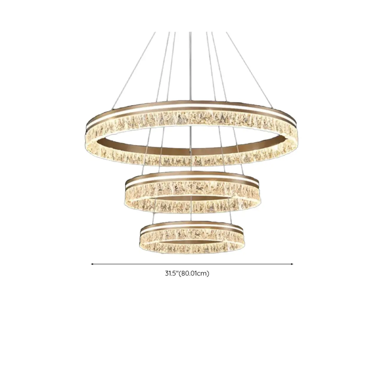 Modern LED Gold Circular Metal Chandelier