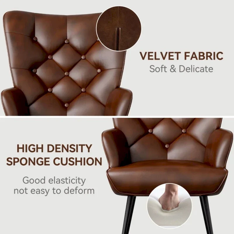 Modern Velvet Fabric Upholstered Chair