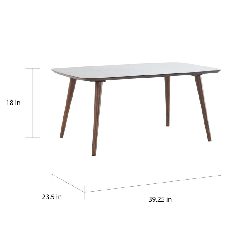 Walnut / Natural Mid-Century Rectangle Coffee Table for 1–4 People