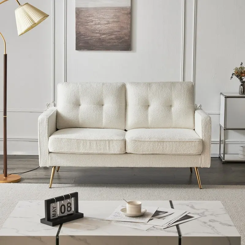 Modern 2-Seat Loveseat Sofa | Faux Leather, Corduroy & Velvet