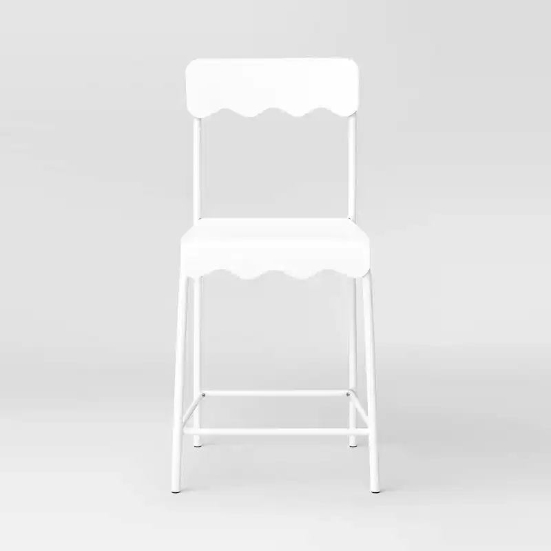 Set of 2 24 Wavy Metal Counter Height Barstool with Footrest - Room Essentials