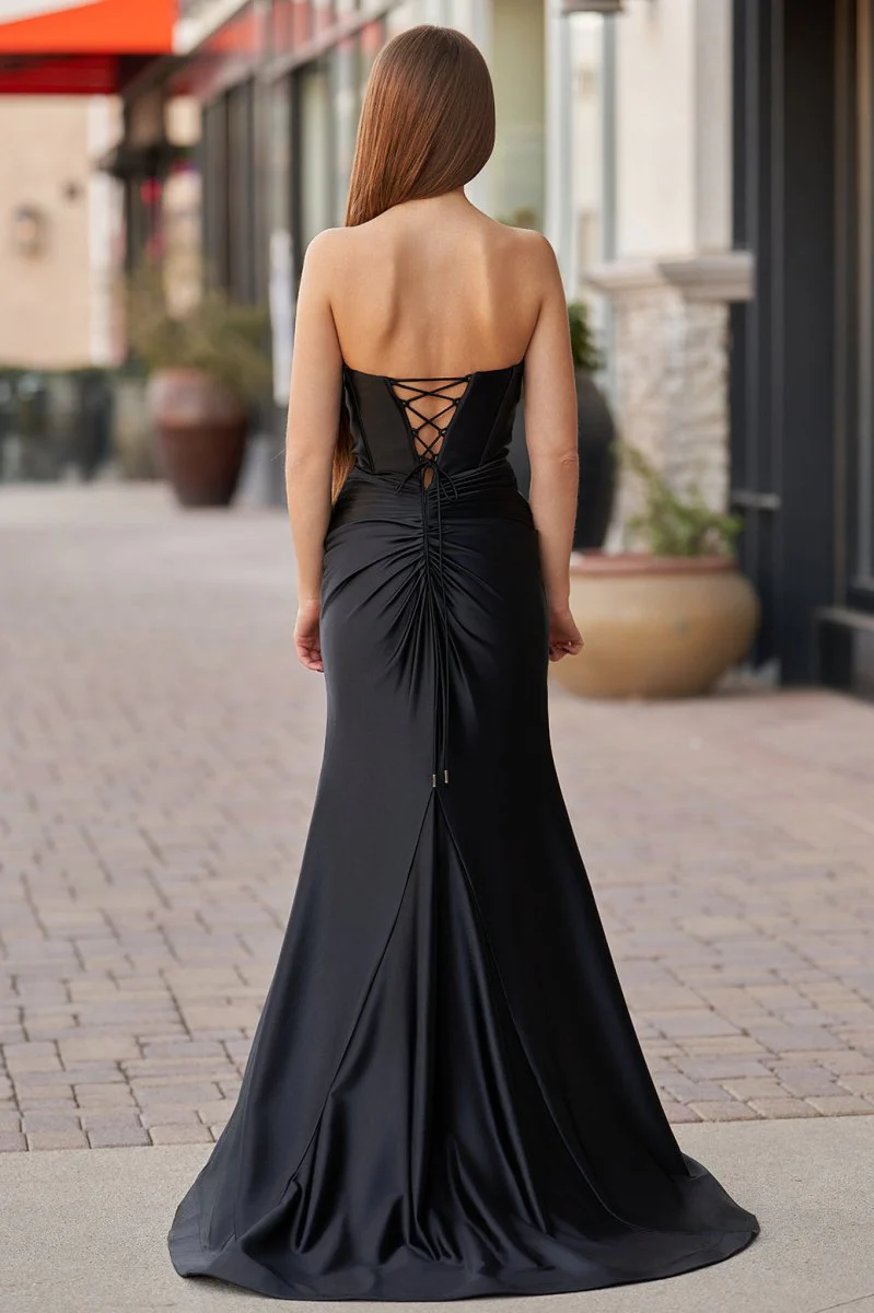 Sweetheart Satin Mermaid Long Prom Dress