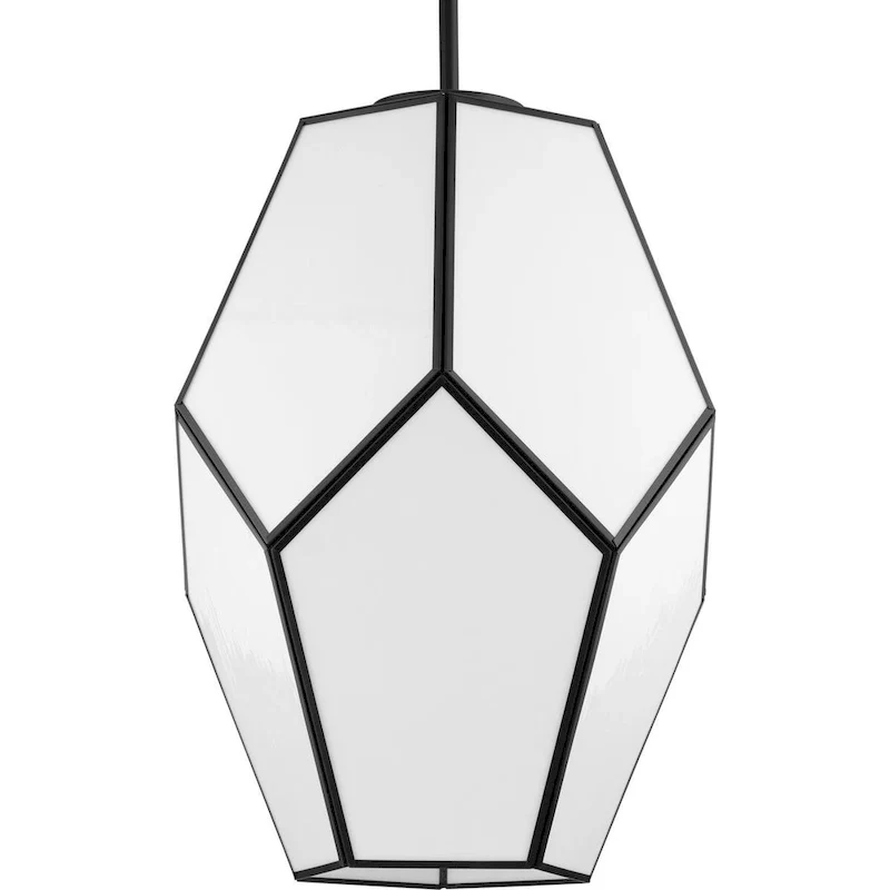 Latham Collection One-Light Matte Black Contemporary Pendant - 14 in x 14 in x 19.75 in