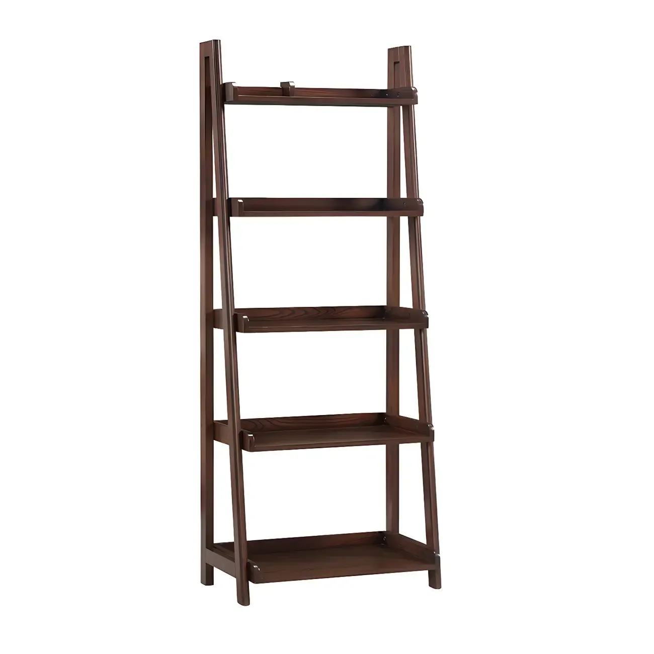 Narrow Wood Open Back Vertical Ladder Bookshelf